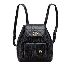 Dior Cannage Caro Backpack Black Leather